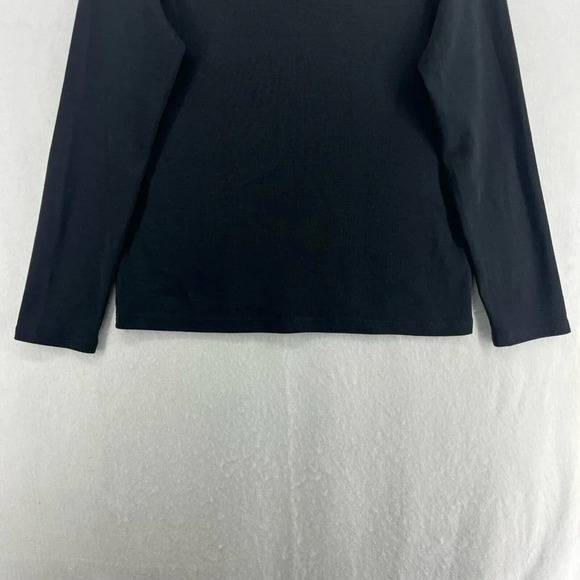 Pendleton T-Shirt Women's Sz M Black Plain Classic Turtleneck Pullover - Picture 7 of 11